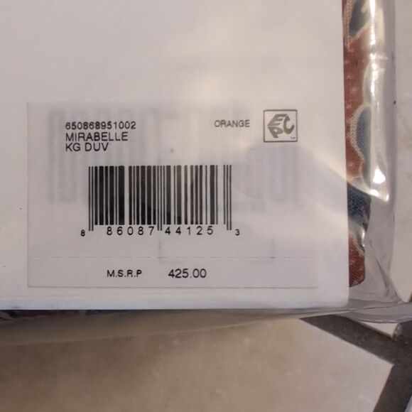 NWT Ralph Lauren King Duvet Cover Mirabelle Red Blue Floral Orange - Picture 6 of 6